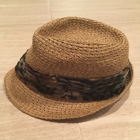 Eugenia Kim 100% Natural Straw Fedora Hat with Chiffon Scarf main image 4